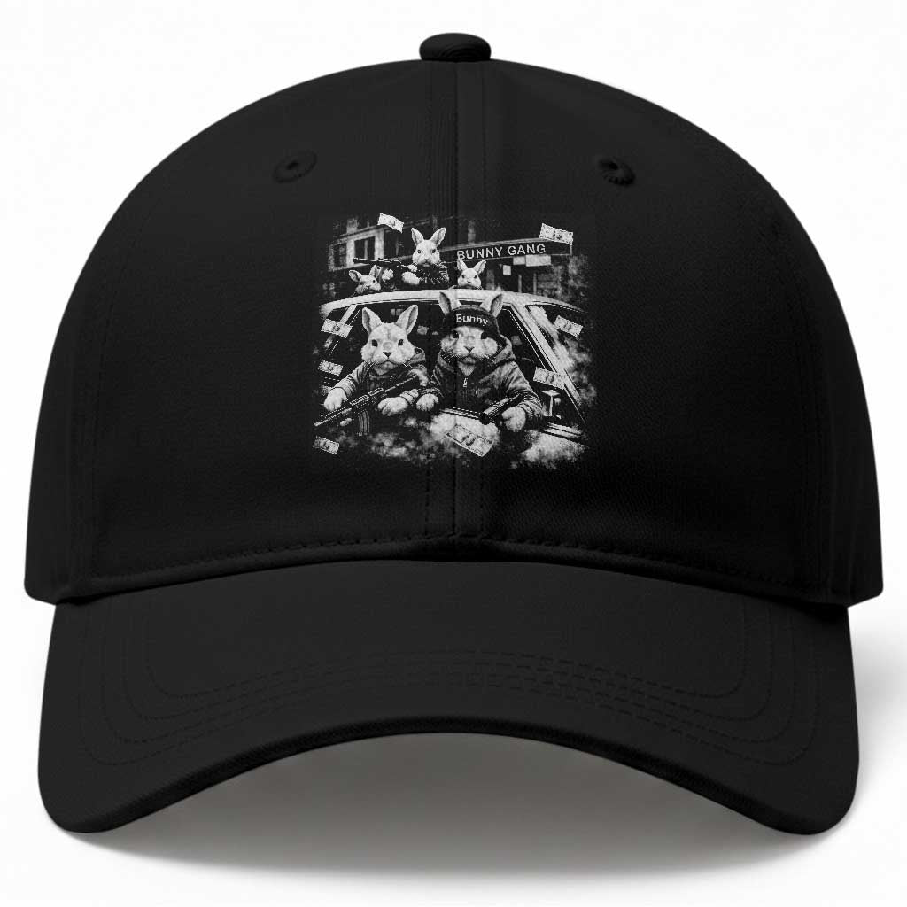 Funny Bunny Gang Baseball Cap Vintage Rabbit Meme TS10 Print Your Wear