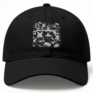 Funny Bunny Gang Baseball Cap Vintage Rabbit Meme TS10 Print Your Wear