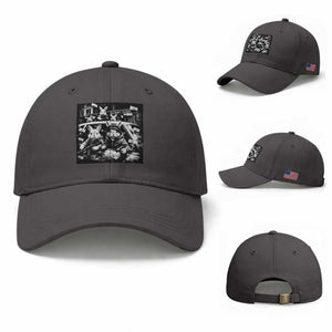 Funny Bunny Gang Baseball Cap Vintage Rabbit Meme TS10 Baseball Cap Universal Fit Dark Gray Print Your Wear