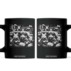 Funny Bunny Gang Coffee Mug Vintage Rabbit Meme TS10 Black Print Your Wear