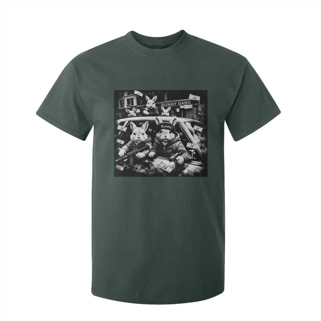 Funny Bunny Gang T Shirt For Kid Vintage Rabbit Meme TS10 Dark Forest Green Print Your Wear