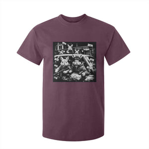 Funny Bunny Gang T Shirt For Kid Vintage Rabbit Meme TS10 Maroon Print Your Wear