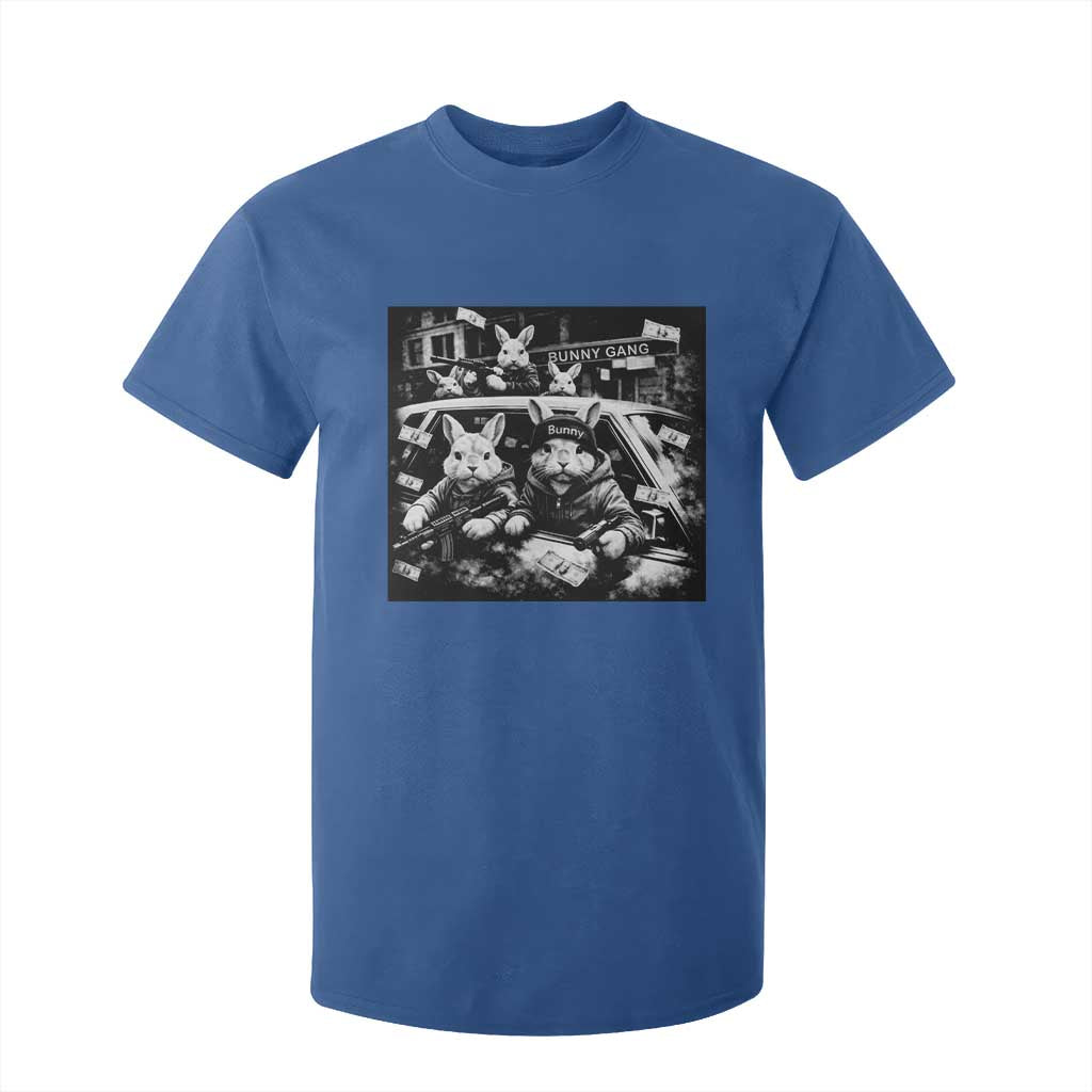 Funny Bunny Gang T Shirt For Kid Vintage Rabbit Meme TS10 Royal Blue Print Your Wear