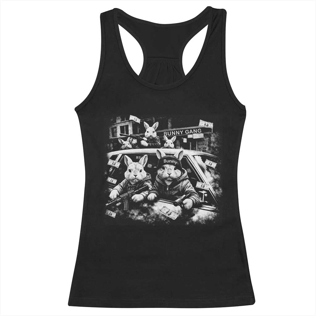 Funny Bunny Gang Racerback Tank Top Vintage Rabbit Meme TS10 Black Print Your Wear