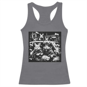 Funny Bunny Gang Racerback Tank Top Vintage Rabbit Meme TS10 Charcoal Print Your Wear