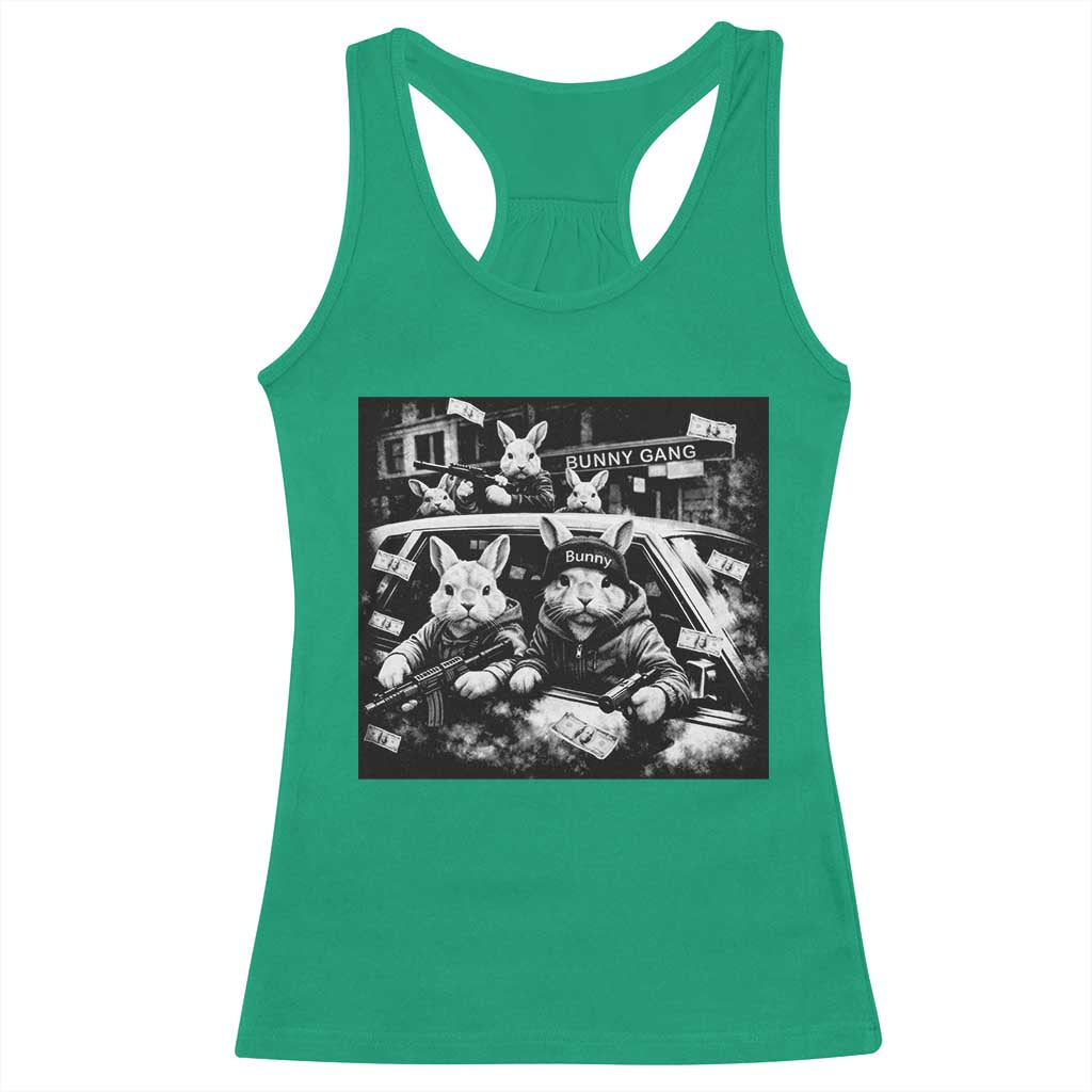 Funny Bunny Gang Racerback Tank Top Vintage Rabbit Meme TS10 Irish Green Print Your Wear