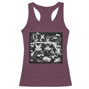 Funny Bunny Gang Racerback Tank Top Vintage Rabbit Meme TS10 Maroon Print Your Wear