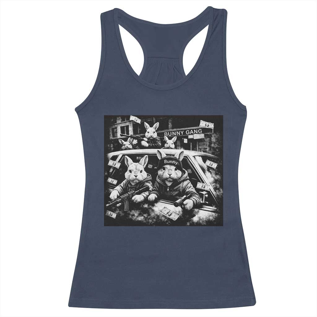 Funny Bunny Gang Racerback Tank Top Vintage Rabbit Meme TS10 Navy Print Your Wear
