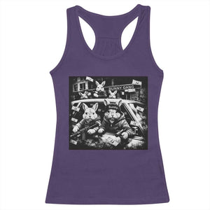 Funny Bunny Gang Racerback Tank Top Vintage Rabbit Meme TS10 Purple Print Your Wear