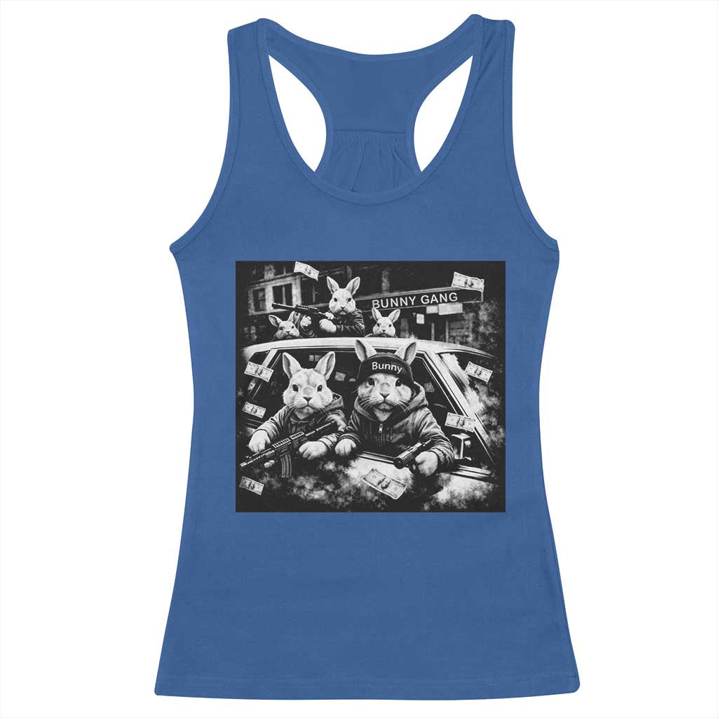 Funny Bunny Gang Racerback Tank Top Vintage Rabbit Meme TS10 Royal Blue Print Your Wear
