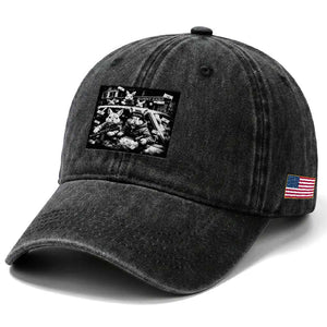 Funny Bunny Gang Washed Cotton Baseball Cap Vintage Rabbit Meme TS10 Print Your Wear