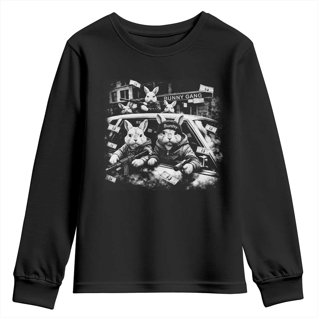 Funny Bunny Gang Youth Sweatshirt Vintage Rabbit Meme TS10 Black Print Your Wear