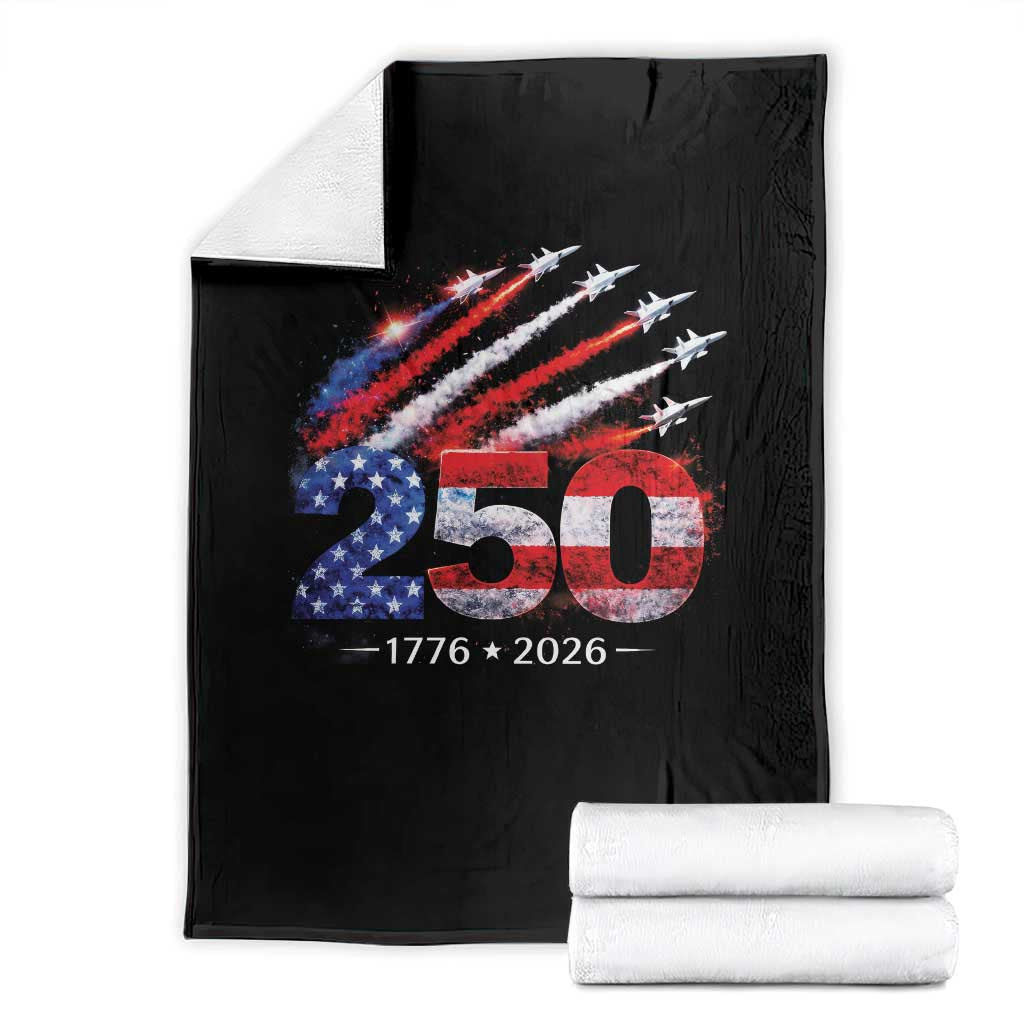 250th Anniversary USA Throw Blanket Patriotic 250 Years American 4th July 1776 2026 TS10 Black Print Your Wear