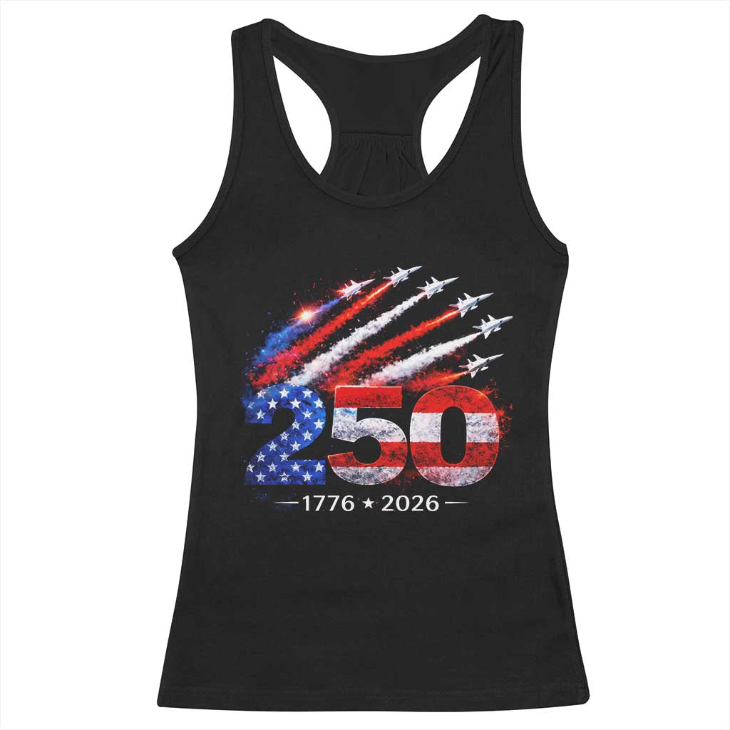 250th Anniversary USA Racerback Tank Top Patriotic 250 Years American 4th July 1776 2026 TS10 Black Print Your Wear