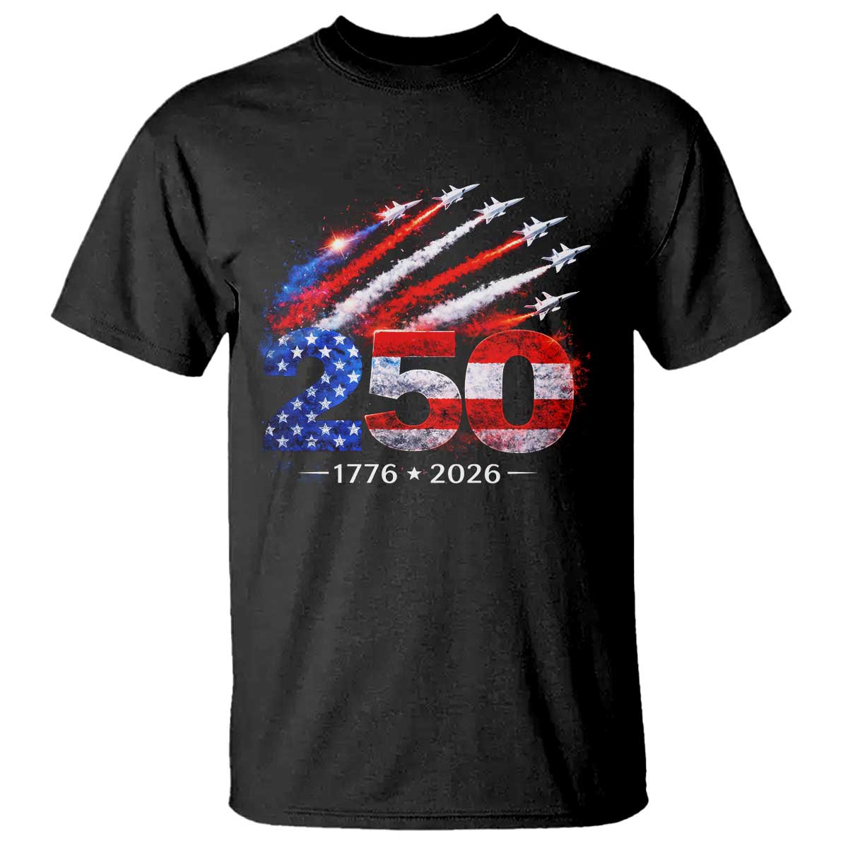 250th Anniversary USA T Shirt Patriotic 250 Years American 4th July 1776 2026 TS10 Black Print Your Wear