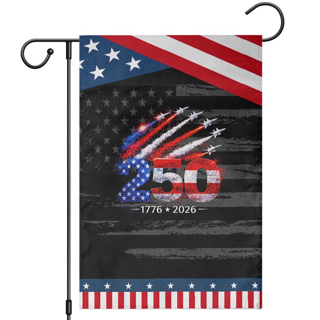 250th Anniversary USA Patriotic Garden Flag Patriotic 250 Years American 4th July 1776 2026 TS10 Distressed Black Blue Print Your Wear