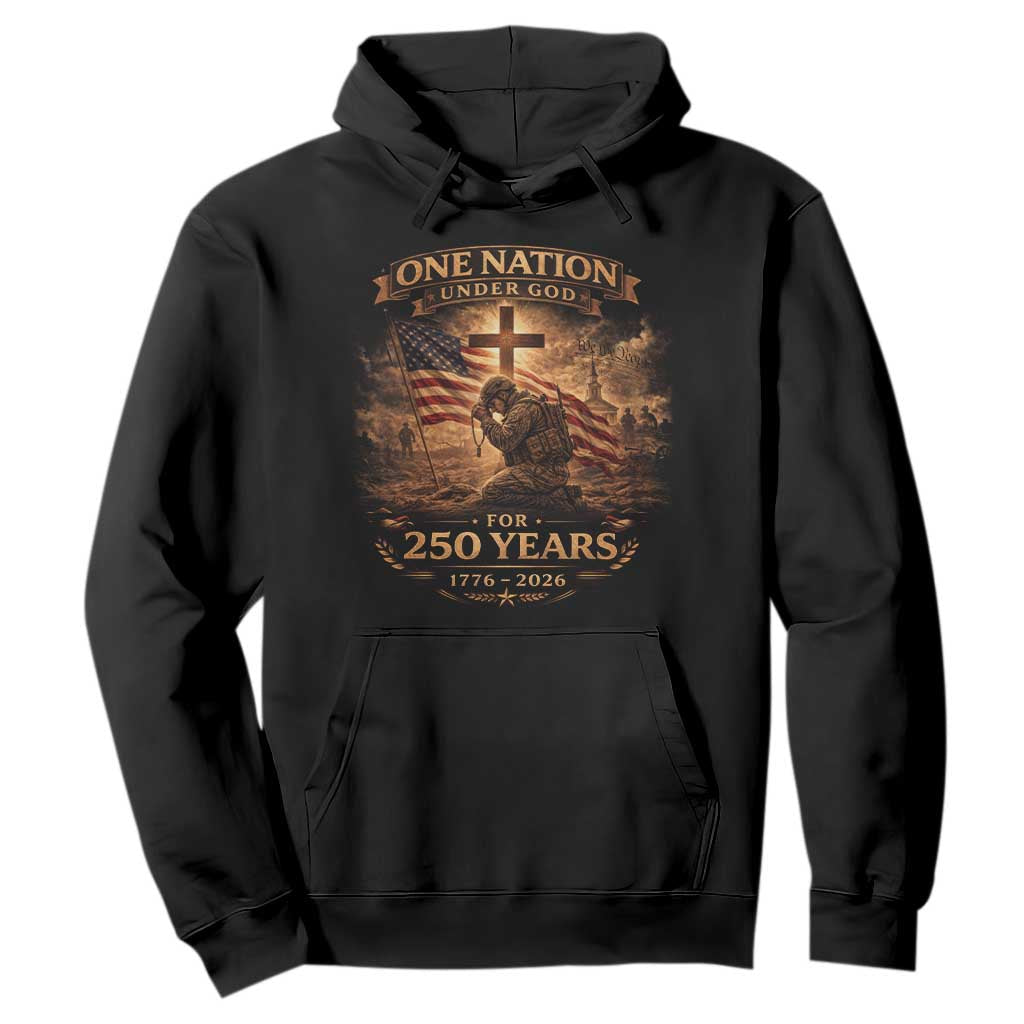 Blessings 250 Years America Hoodie Christian Patriotic One Nation Under God US Flag TS10 Black Print Your Wear