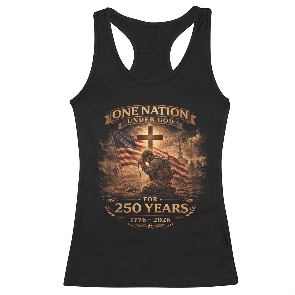 Blessings 250 Years America Racerback Tank Top Christian Patriotic One Nation Under God US Flag TS10 Black Print Your Wear