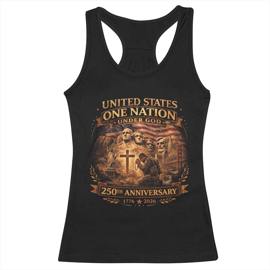 Blessings 250 Years America Racerback Tank Top Christian Patriotic One Nation Under God Founding Fathers TS10 Black Print Your Wear