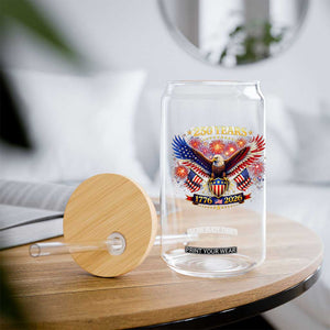 USA 250th Anniversary Eagle Glass Can 4th July Independence Day Patriotic USA Flag TS10 Print Your Wear
