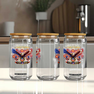 USA 250th Anniversary Eagle Glass Can 4th July Independence Day Patriotic USA Flag TS10 Print Your Wear