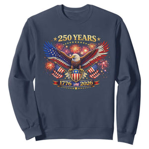 USA 250th Anniversary Eagle Sweatshirt 4th July Independence Day Patriotic USA Flag TS10 Navy Print Your Wear