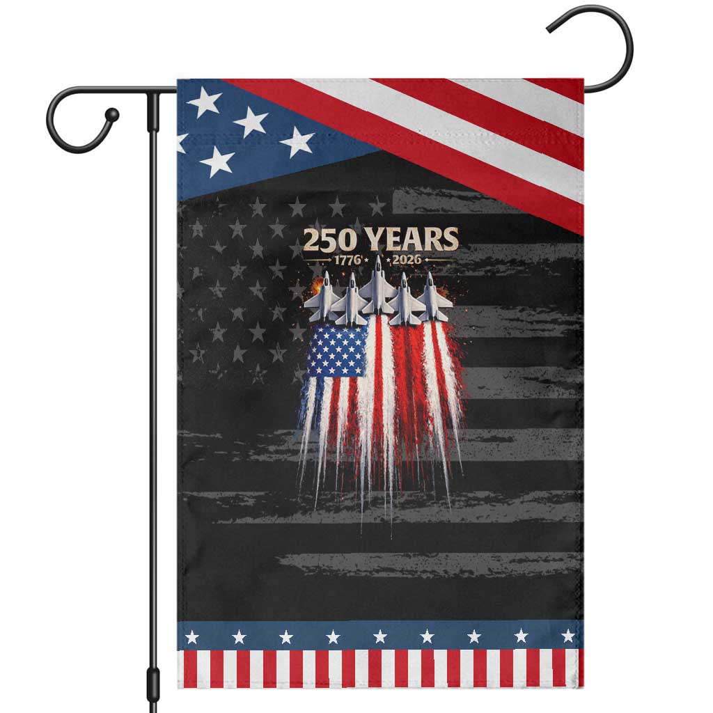 250 Years Anniversary Patriotic Garden Flag Usa American Flag 1776 2026 Patriotic Independence Day 4th July TS10 Distressed Black Blue Print Your Wear