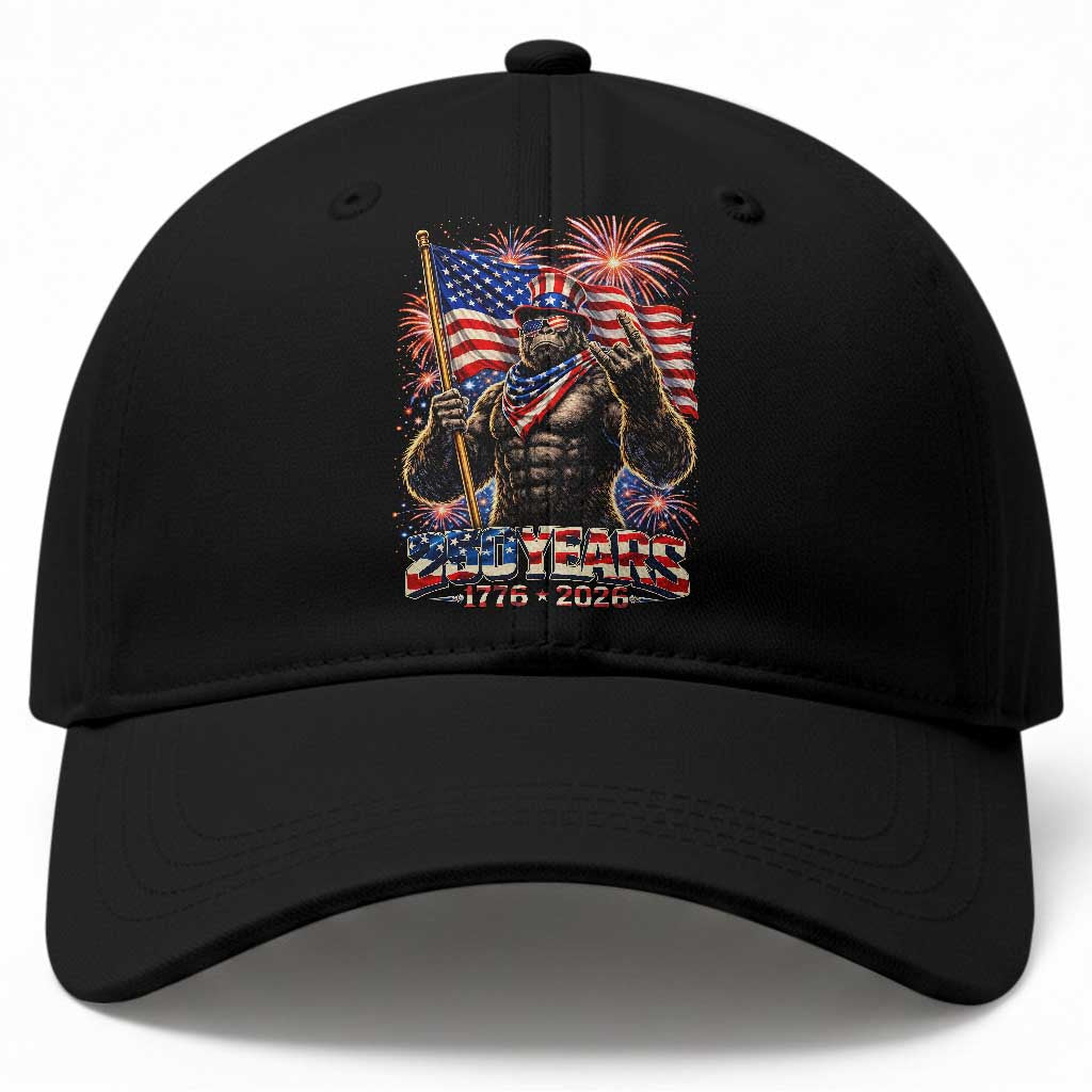 Bigfoot 250th Anniversary Baseball Cap USA Independence 250 Years Of Freedom 1776 2026 Patriotic Flag TS10 Print Your Wear