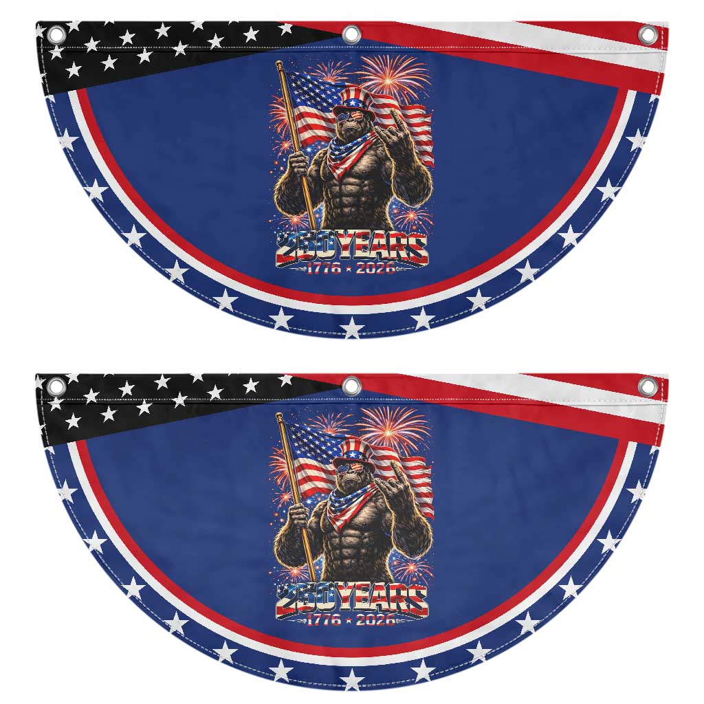 Bigfoot 250th Anniversary Patriotic Fan Flag USA Independence 250 Years Of Freedom 1776 2026 Flag TS10 2pcs pack Classic Navy Print Your Wear