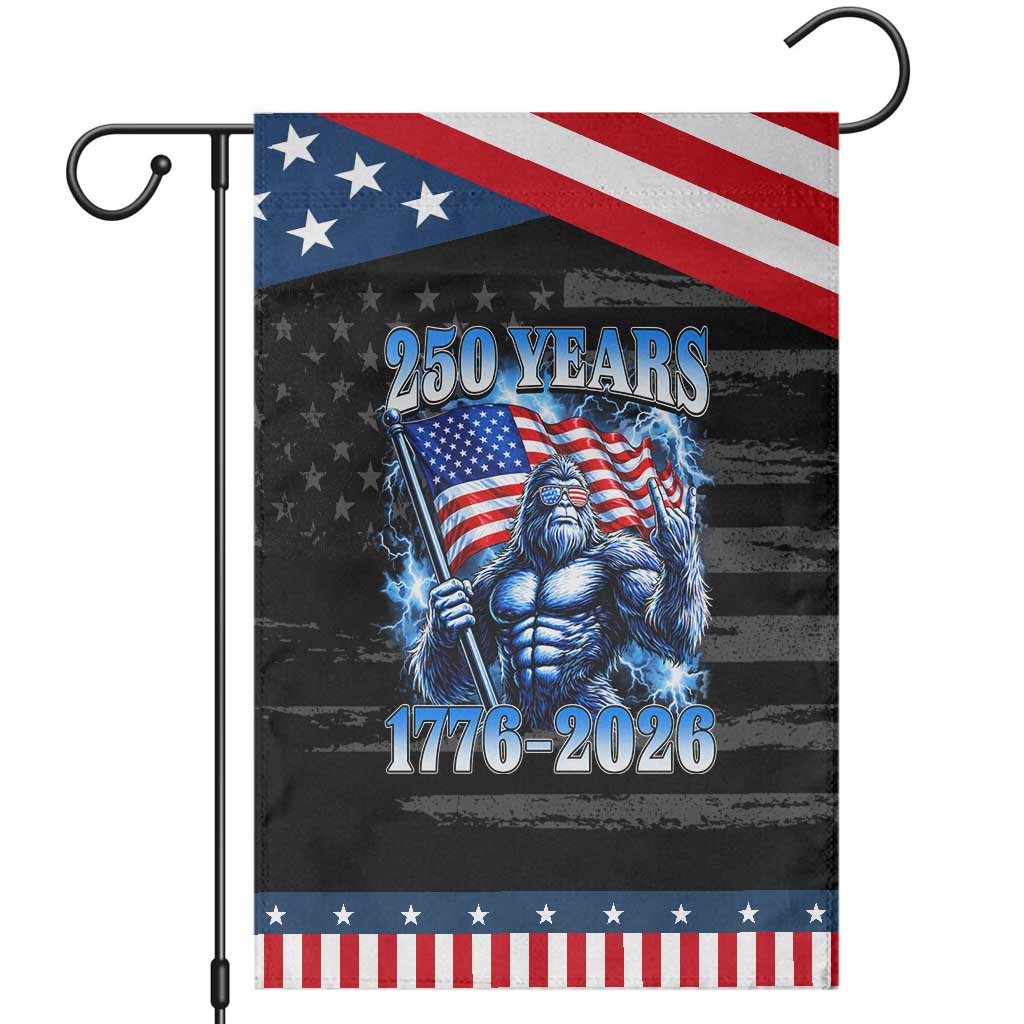 Bigfoot 250th Anniversary America Patriotic Garden Flag 250 Years Of Freedom 4th July 1776 2026 Flag TS10 Distressed Black Blue Print Your Wear
