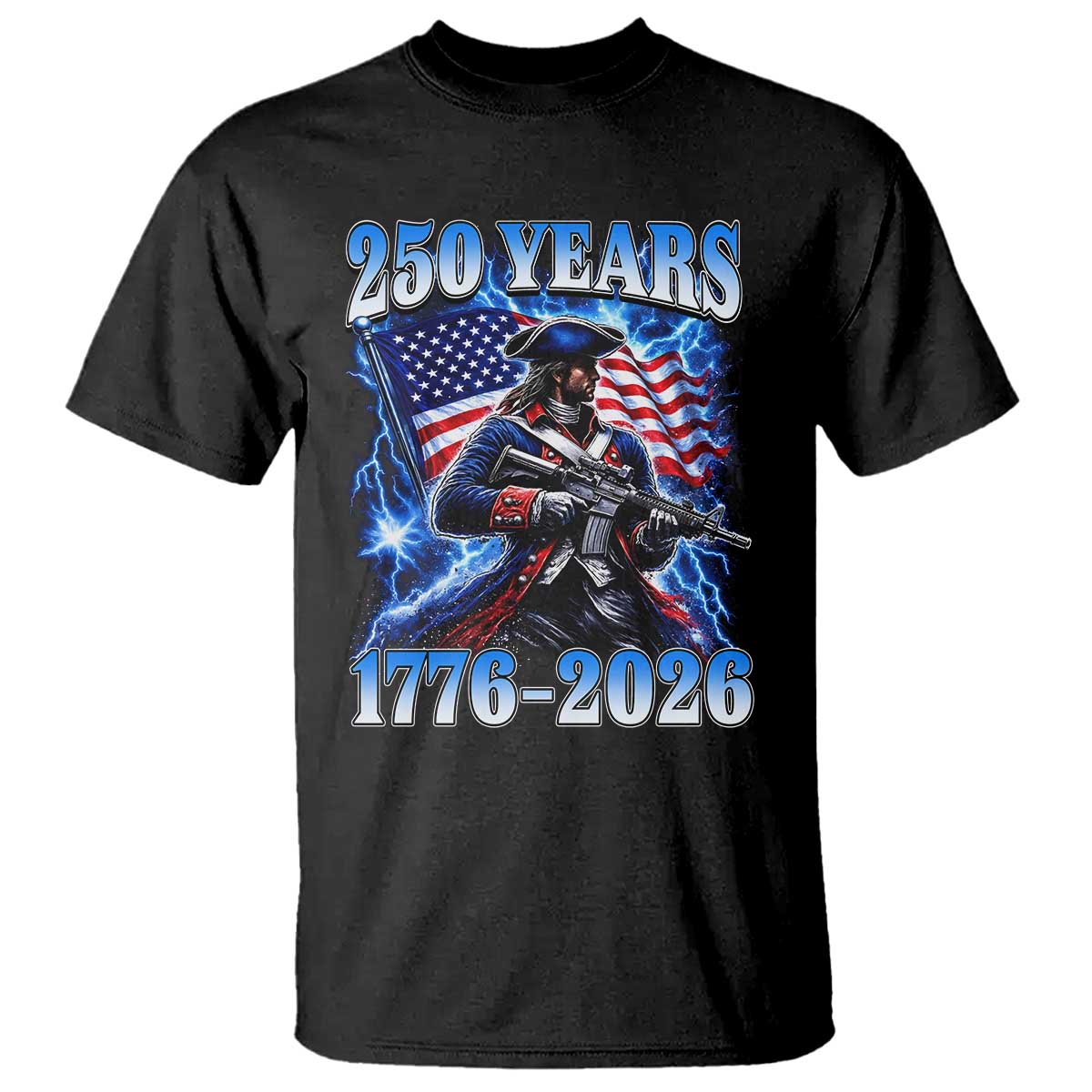 250th Anniversary Yankee Spirit T Shirt 1776 2026 Patriotic Tactical Minuteman US Flag TS10 Black Print Your Wear