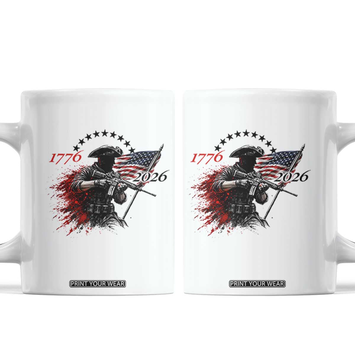250 Years Anniversary Yankee Spirit Coffee Mug 1776 2026 Patriotic Tactical Minuteman Independence Day 4th July US Flag TS10 White Print Your Wear