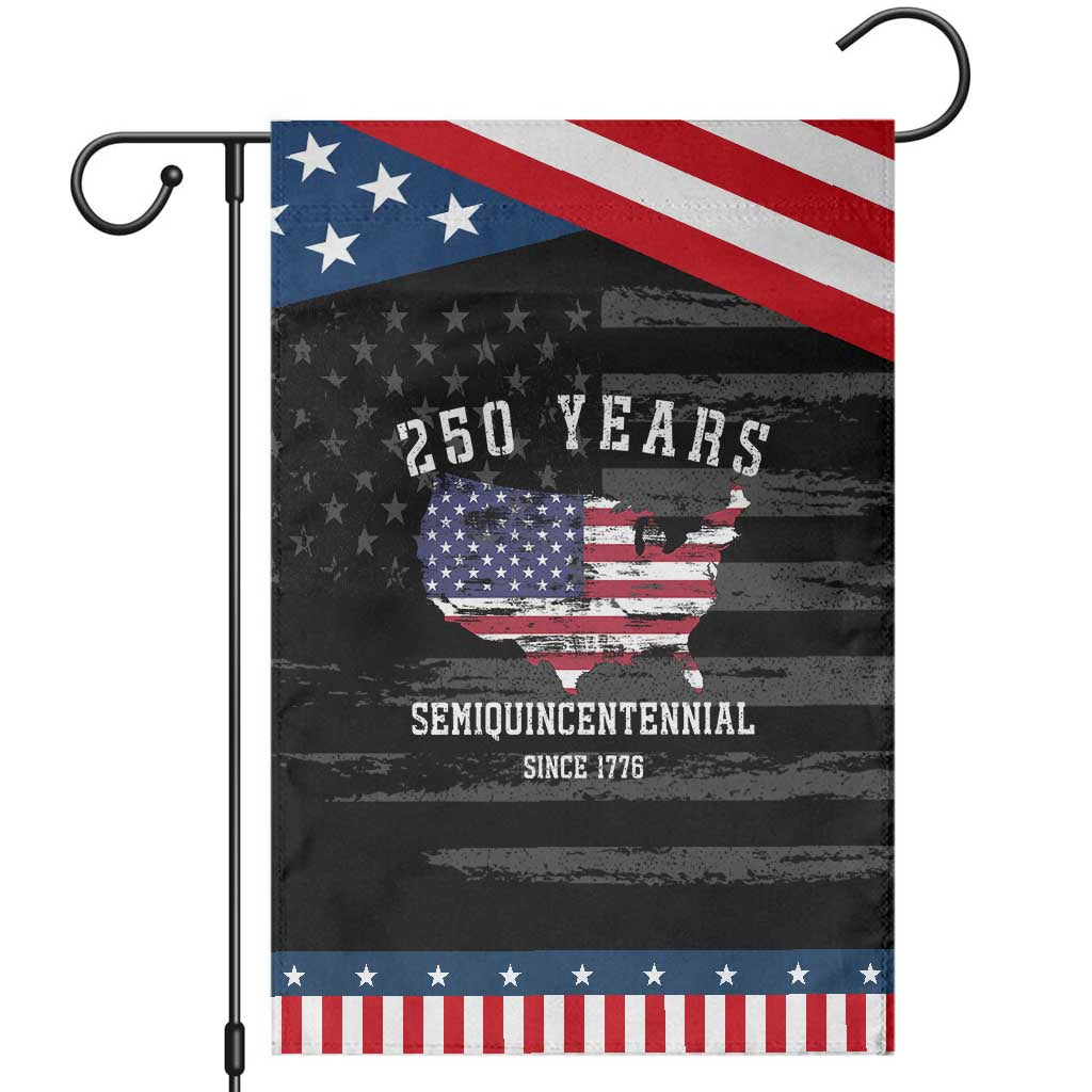 USA 250th Anniversary Patriotic Garden Flag United States Semiquincentennial 1776 2026 Patriotic Independence Day TS10 Distressed Black Blue Print Your Wear