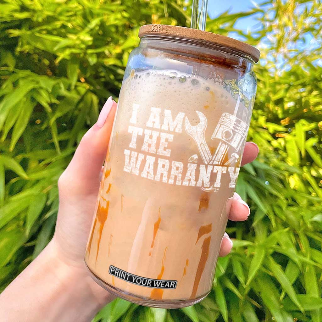 I Am The Warranty Glass Can Race Car Parts Repair Guy Funny Mechanic TS10 Black Print Your Wear