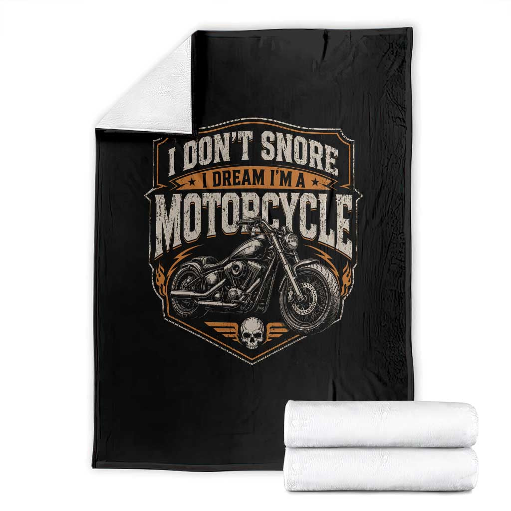 I Dont Snore I Dream Im A Motorcycle Rider Throw Blanket Snoring Biker Retro Bikers Club TS10 Black Print Your Wear