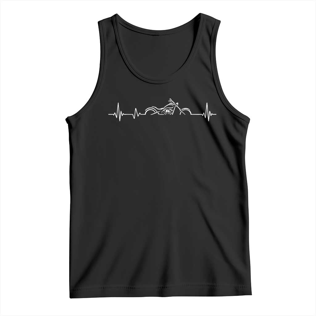 Heartbeat Motorcycle Lovers Tank Top Sports Biker Bikers Club TS10 Black Print Your Wear