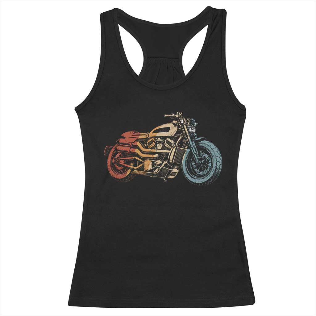 Vintage Motorcycle Racerback Tank Top Retro Rider Graphic Motorcycle Enthusiasts Bikers Club TS10 Black Print Your Wear