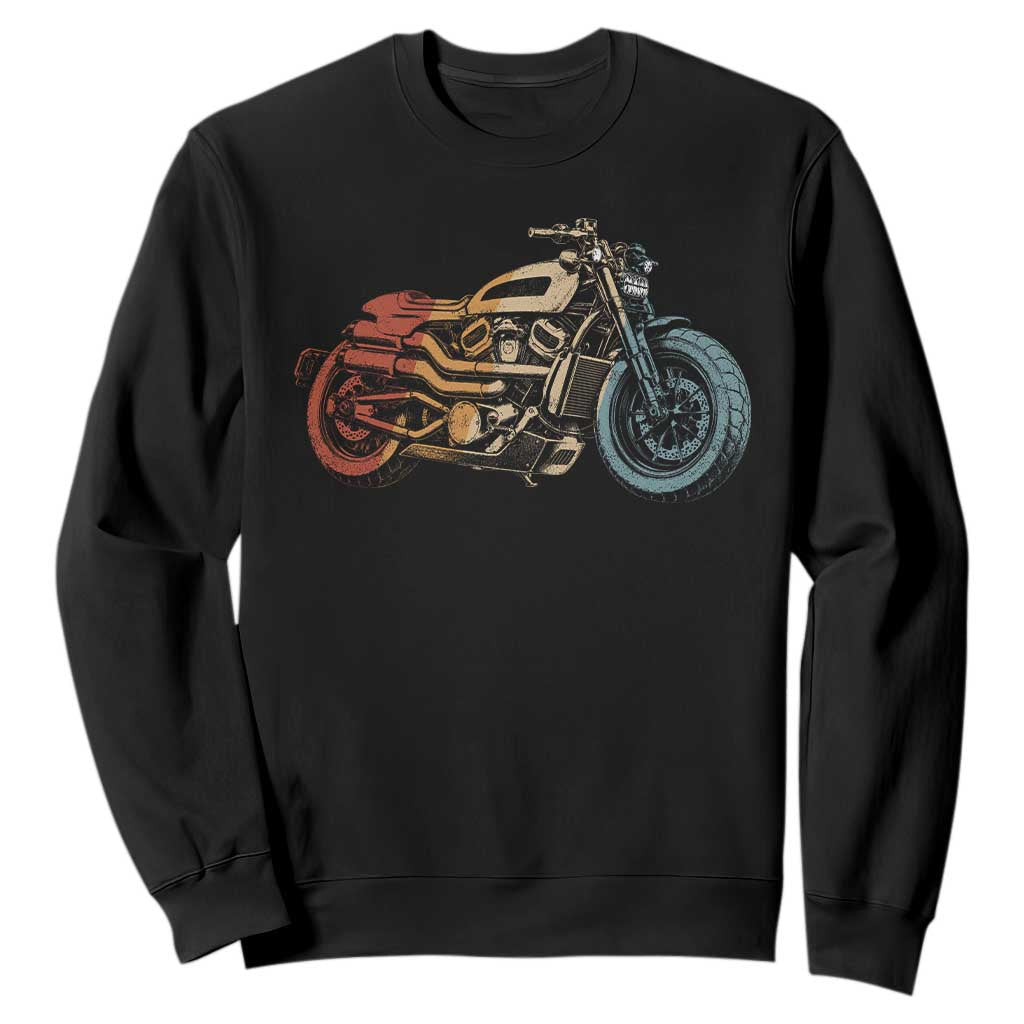 Vintage Motorcycle Sweatshirt Retro Rider Graphic Motorcycle Enthusiasts Bikers Club TS10 Black Print Your Wear