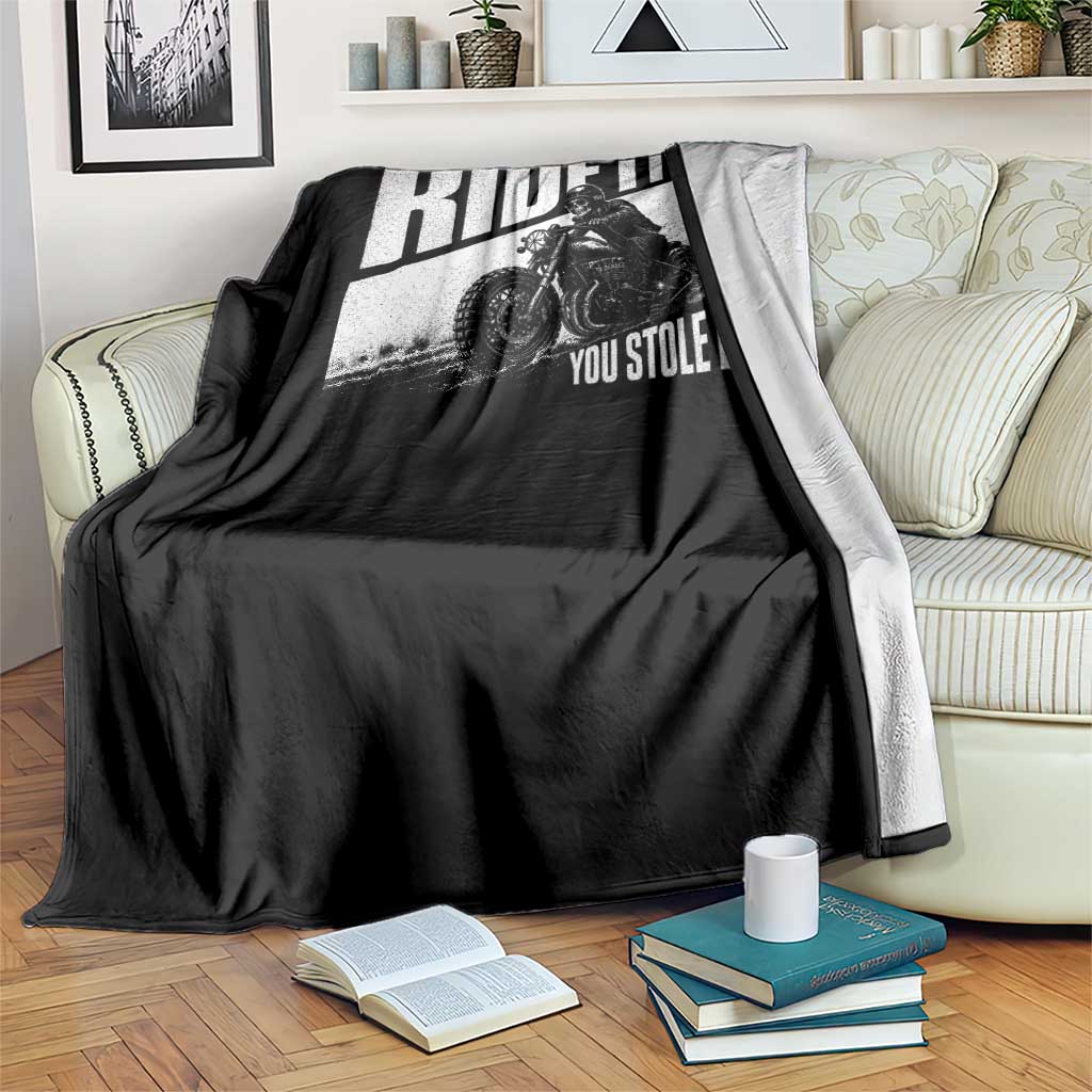 Ride It Like You Stole It Skeleton Biker Throw Blanket Vintage Motorcycle Rider TS10 Print Your Wear