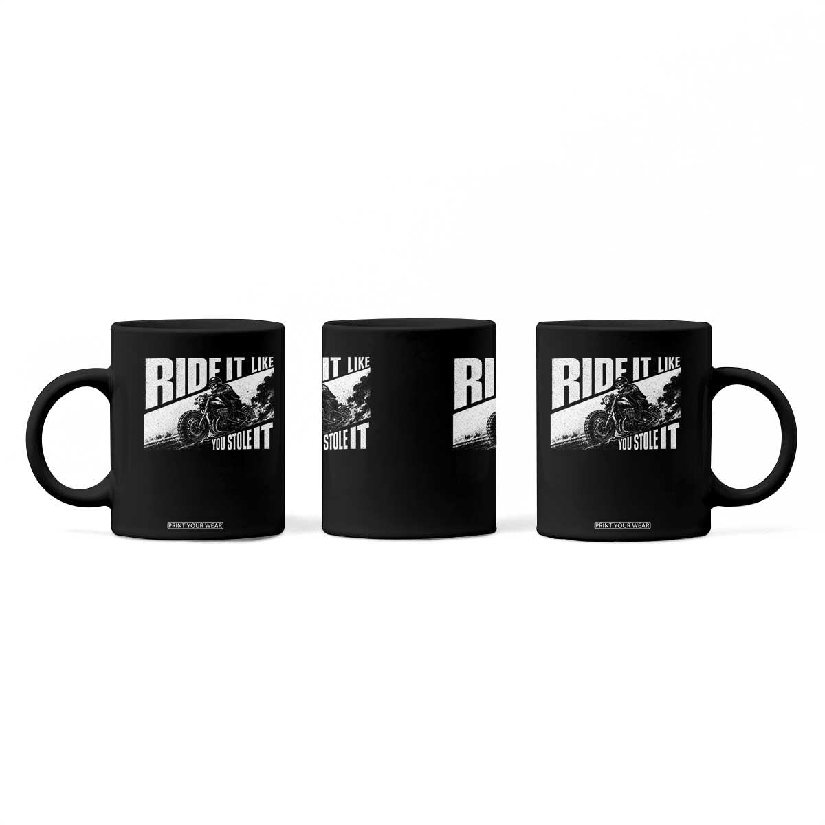 Ride It Like You Stole It Skeleton Biker Coffee Mug Vintage Motorcycle Rider TS10 Print Your Wear