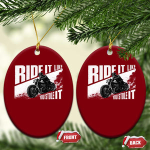 Ride It Like You Stole It Skeleton Biker Ceramic Ornament Vintage Motorcycle Rider TS10 Print Your Wear
