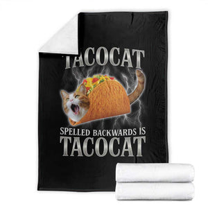 Tacocat Spelled Backwards Is Tacocat Throw Blanket Funny Cat Gift 90s Bootleg TS10 Black Print Your Wear
