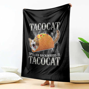 Tacocat Spelled Backwards Is Tacocat Throw Blanket Funny Cat Gift 90s Bootleg TS10 Print Your Wear