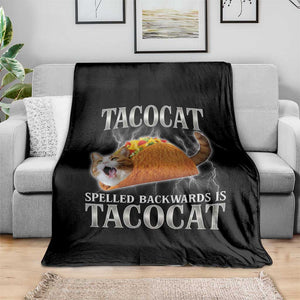 Tacocat Spelled Backwards Is Tacocat Throw Blanket Funny Cat Gift 90s Bootleg TS10 Print Your Wear