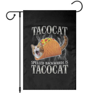 Tacocat Spelled Backwards Is Tacocat Garden Flag Funny Cat Gift 90s Bootleg TS10 Black Print Your Wear
