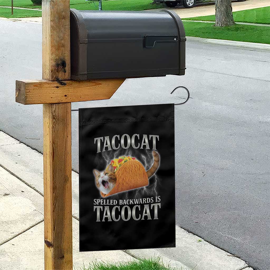 Tacocat Spelled Backwards Is Tacocat Garden Flag Funny Cat Gift 90s Bootleg TS10 Print Your Wear
