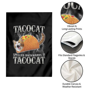 Tacocat Spelled Backwards Is Tacocat Garden Flag Funny Cat Gift 90s Bootleg TS10 Print Your Wear