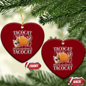 Tacocat Spelled Backwards Is Tacocat Ceramic Ornament Funny Cat Gift 90s Bootleg TS10 Print Your Wear
