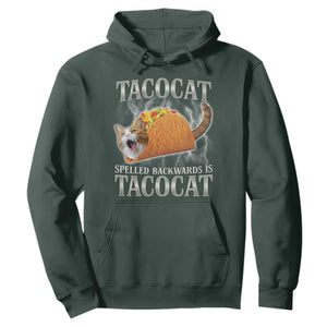 Tacocat Spelled Backwards Is Tacocat Hoodie Funny Cat Gift 90s Bootleg TS10 Dark Forest Green Print Your Wear
