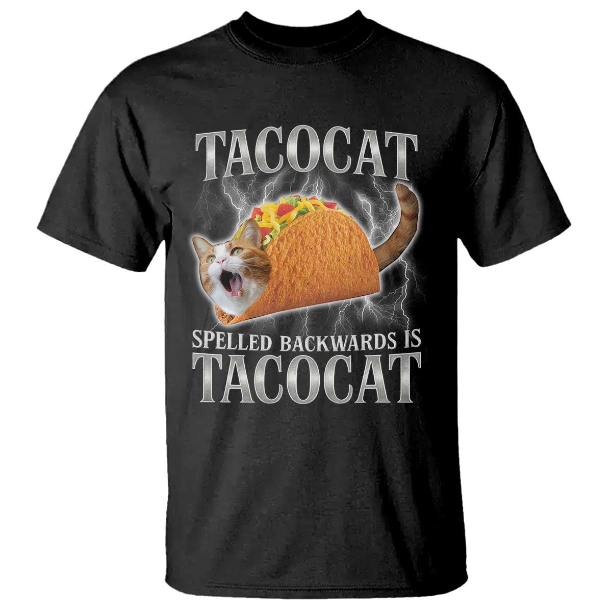 Tacocat Spelled Backwards Is Tacocat T Shirt Funny Cat Gift 90s Bootleg TS10 Black Print Your Wear